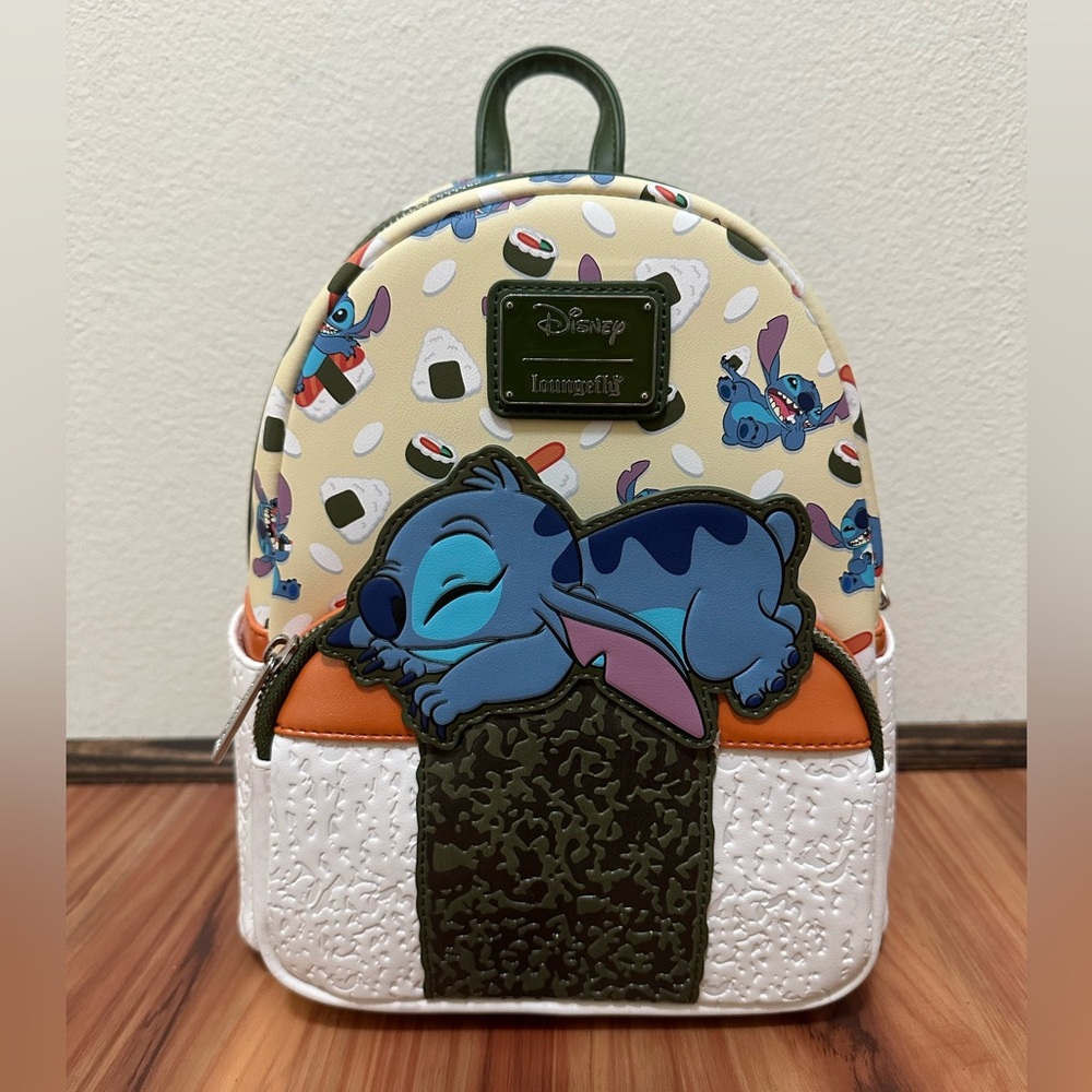 Loungefly Disney Stitch Sushi Cream Blue Backpack
